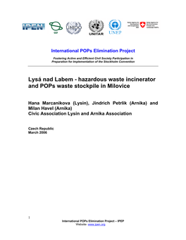 Lysá Nad Labem - Hazardous Waste Incinerator and Pops Waste Stockpile in Milovice