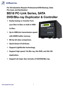 BD18 PC-Link Series, SATA DVD/Blu-Ray Duplicator & Controller