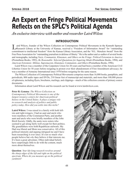An Expert on Fringe Political Movements Reflects on the SPLC's