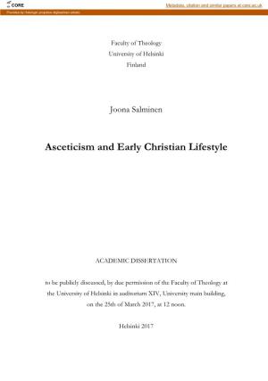 Asceticism and Early Christian Lifestyle