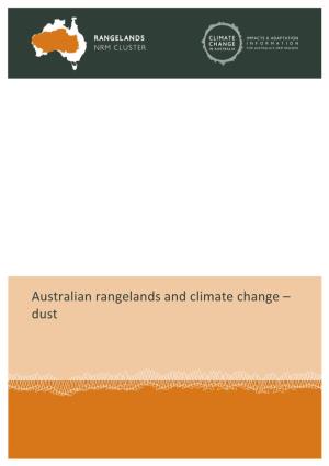 Australian Rangelands and Climate Change – Dust
