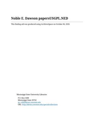 Noble E. Dawson Papersusgpl.NED