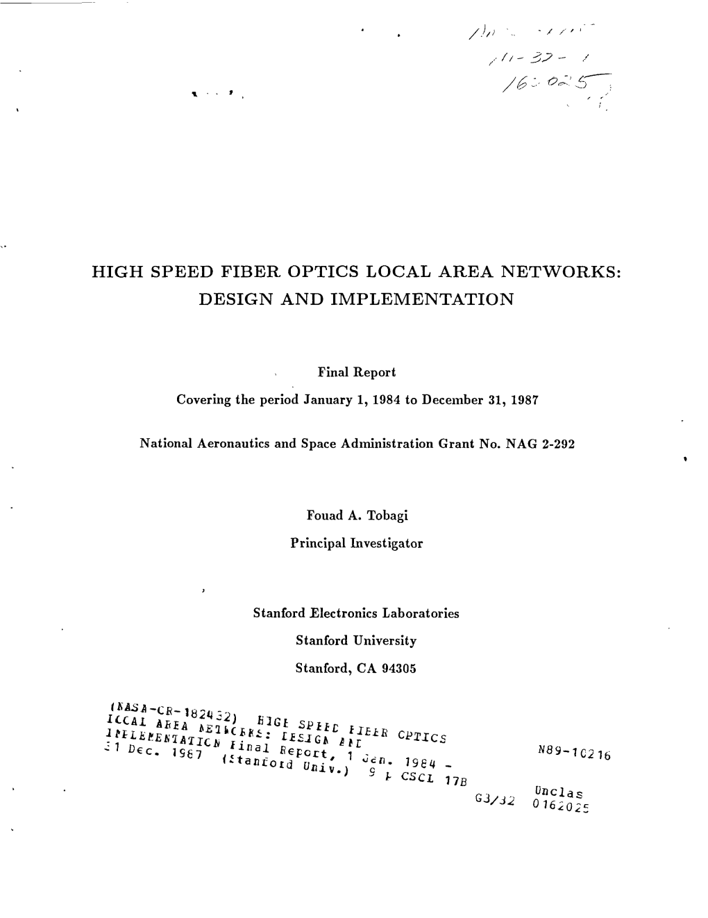 High Speed Fiber Optics Local Area Networks