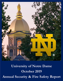 University of Notre Dame October 2019 Annual Security & Fire Safety
