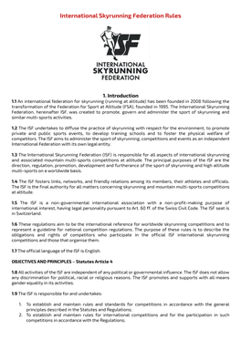 International Skyrunning Federation Rules