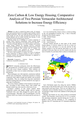 Zero Carbon & Low Energy Housing; Comparative Analysis of Two