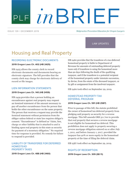 Housing and Real Property