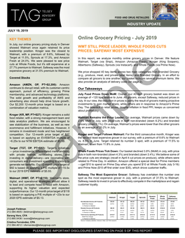 Online Grocery Pricing