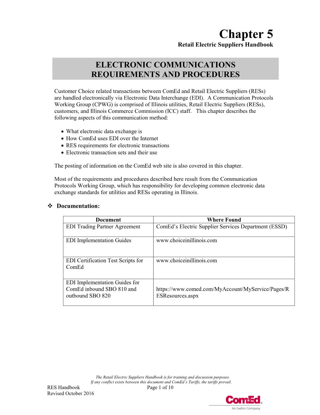 Electronic Requirements