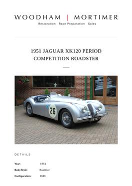 1951 Jaguar Xk120 Period Competition Roadster