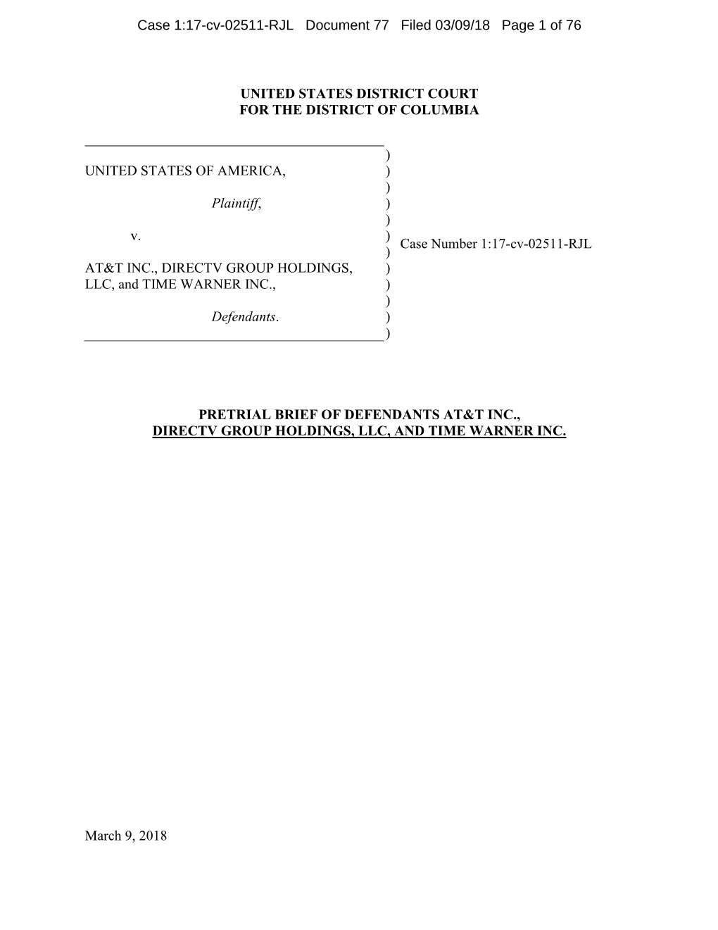 Case 1:17-Cv-02511-RJL Document 77 Filed 03/09/18 Page 1 of 76