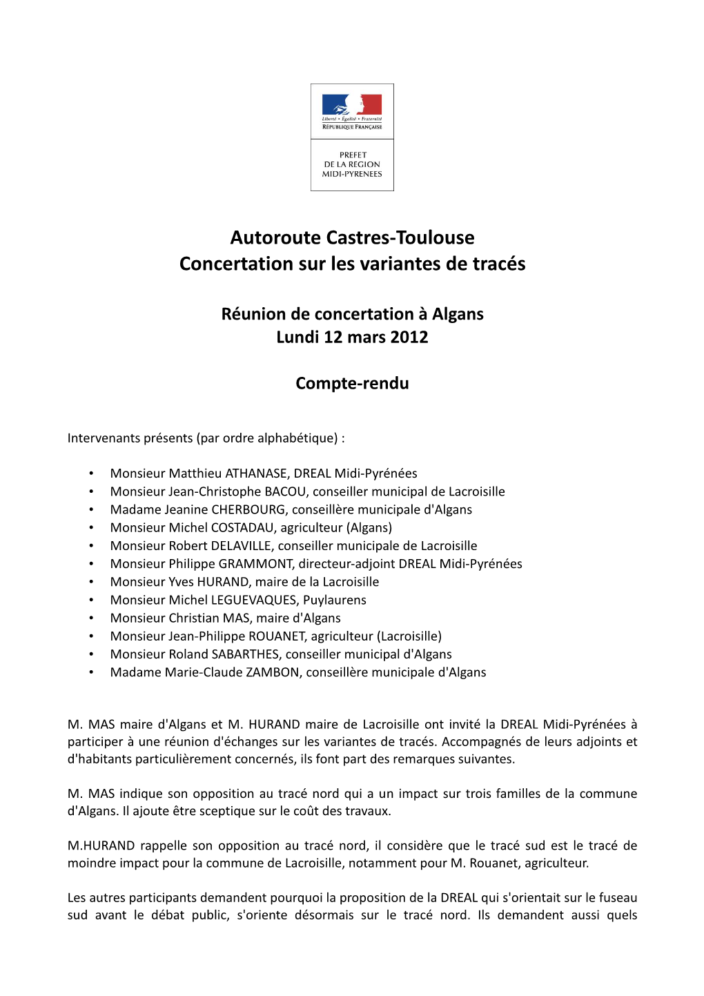 Autoroute Castres-Toulouse Concertation Sur Les Variantes De Tracés