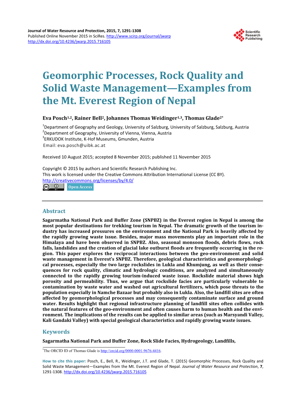 Geomorphic Processes, Rock Quality and Solid Waste Management—Examples from the Mt