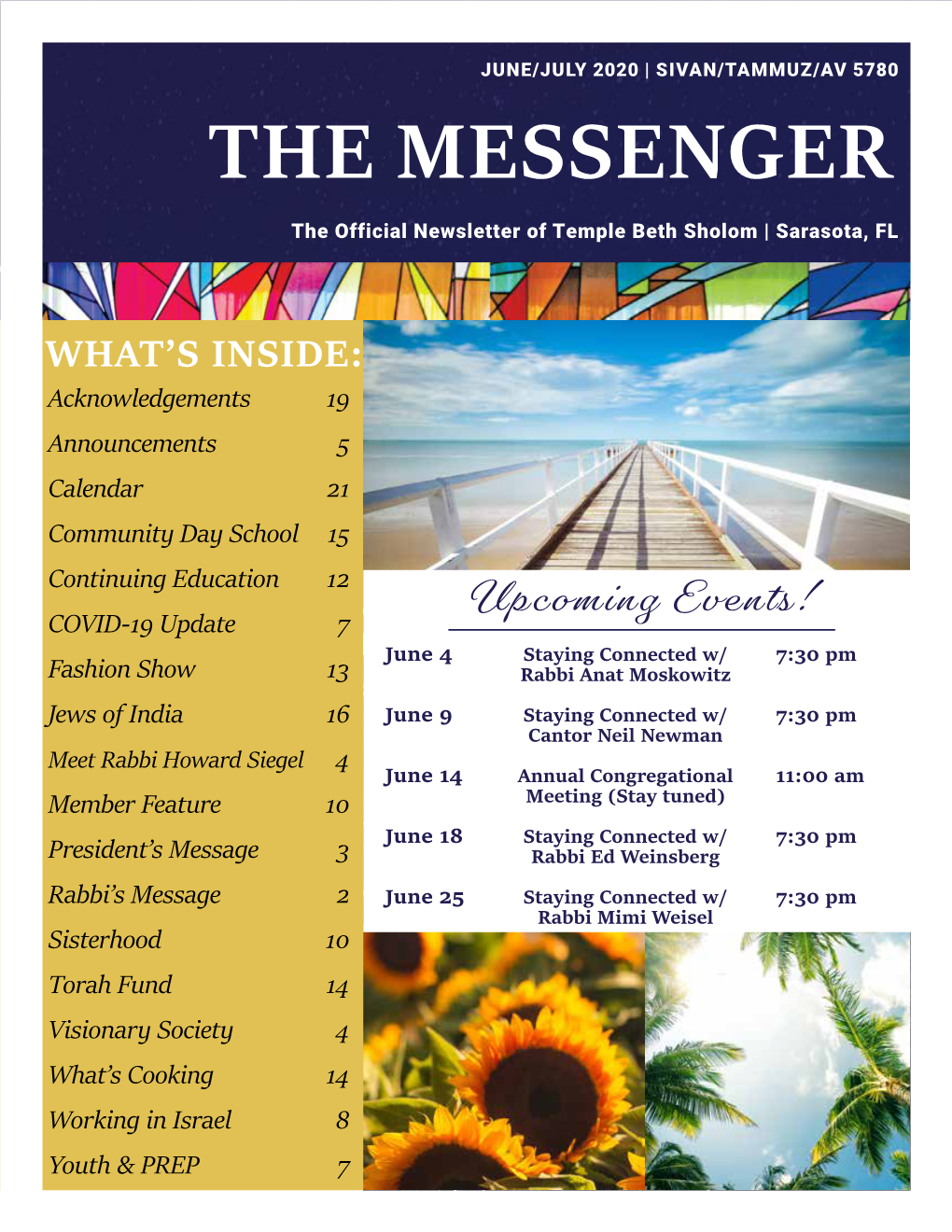 THE MESSENGER the Official Newsletter of Temple Beth Sholom | Sarasota, FL