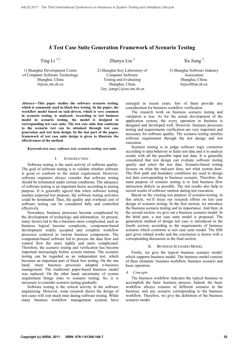 A Test Case Suite Generation Framework of Scenario Testing