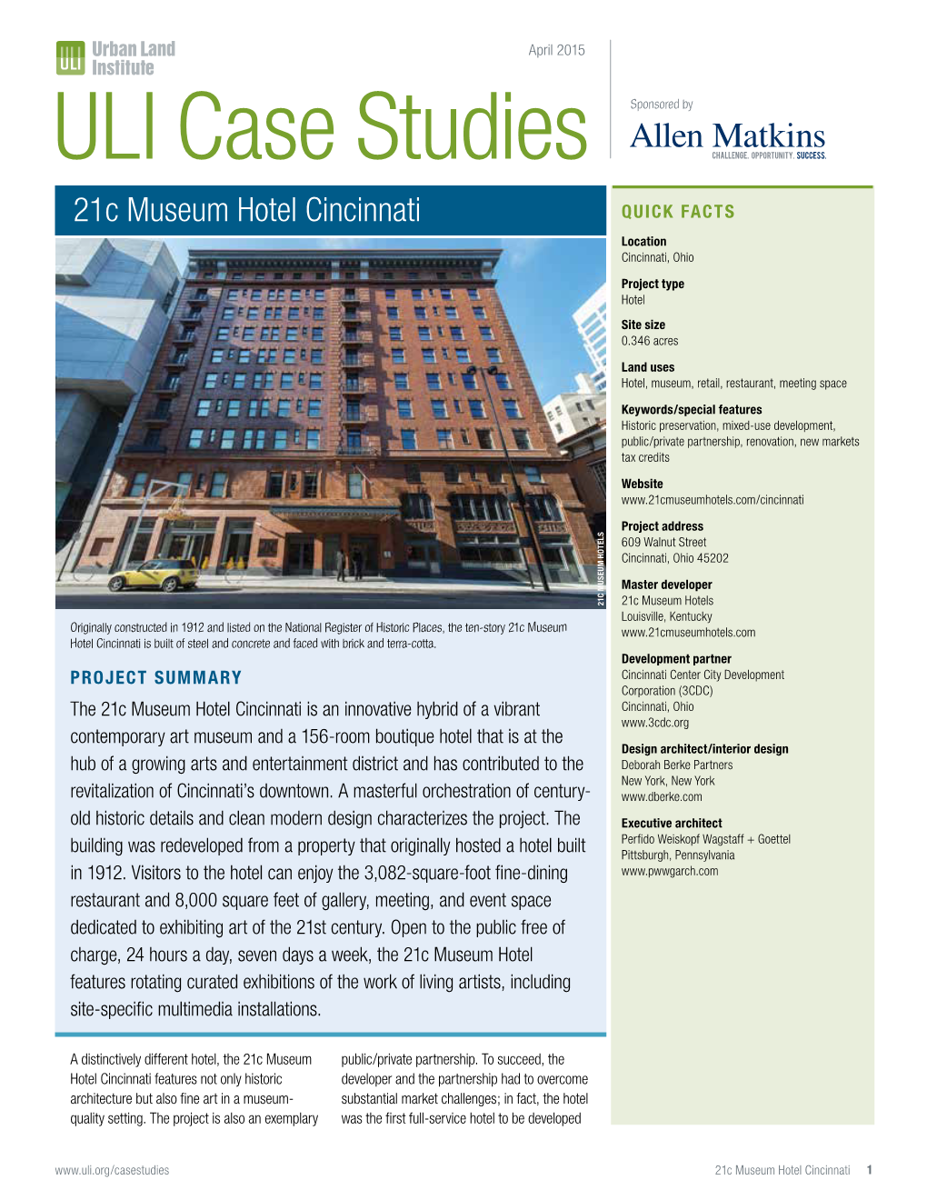 ULI Case Studies Sponsored By