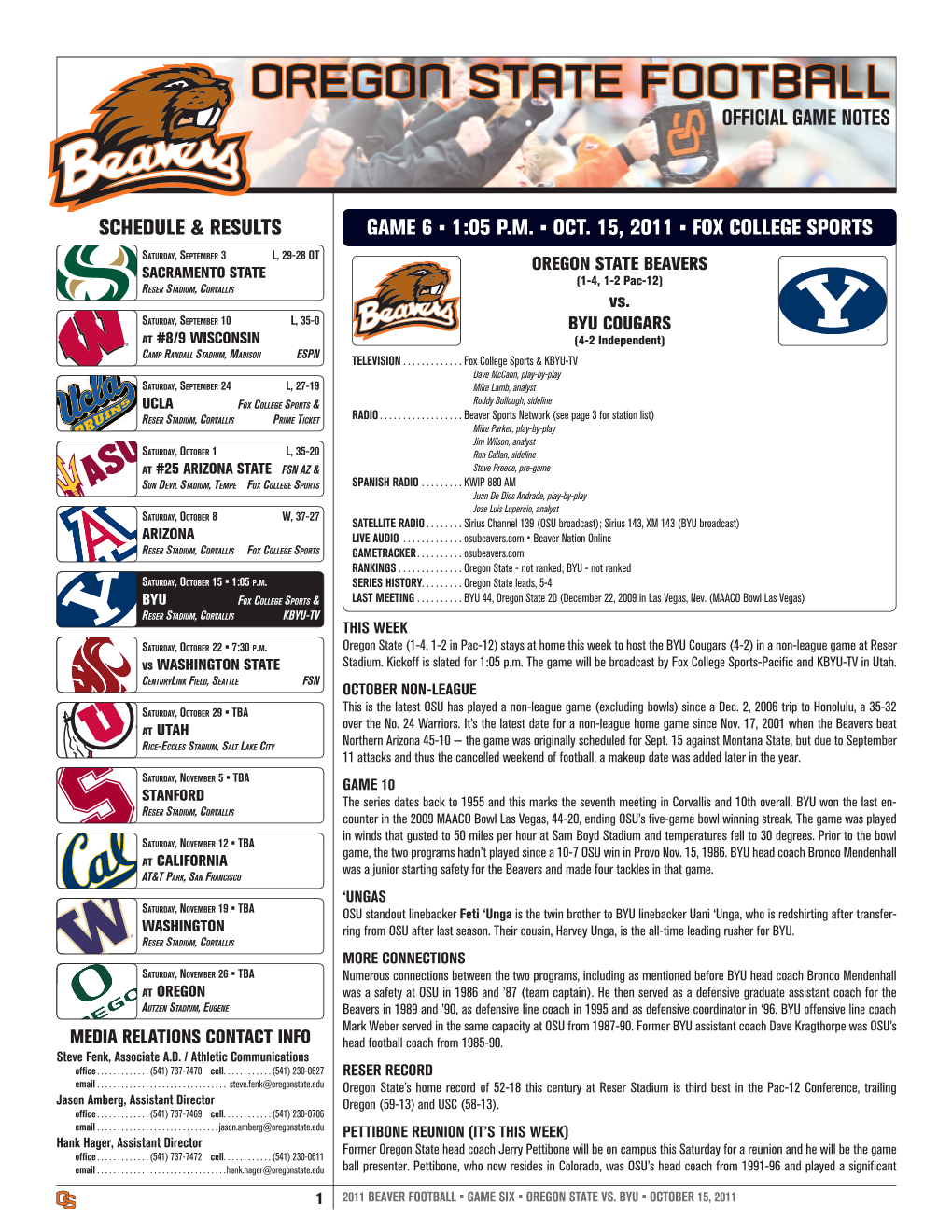 10-10 OSU Vs BYU Notes.Indd