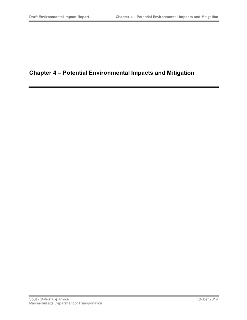 Potential Environmental Impacts and Mitigation