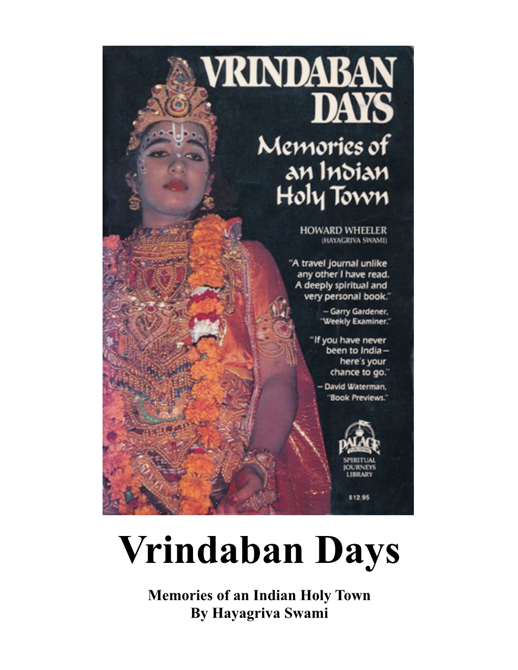 Vrindaban Days