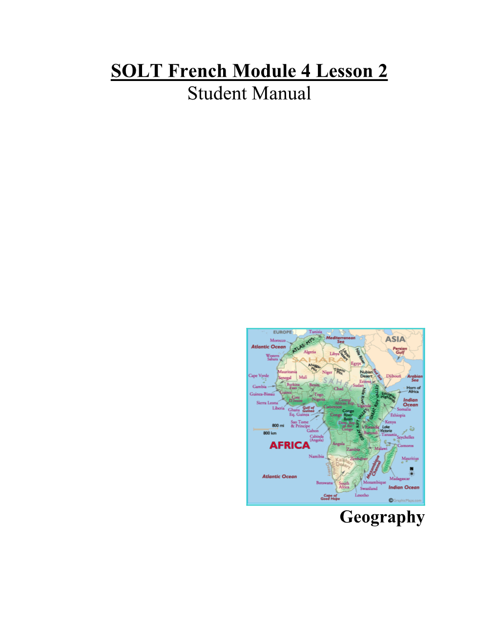 SOLT French Module 4 Lesson 2 Student Manual