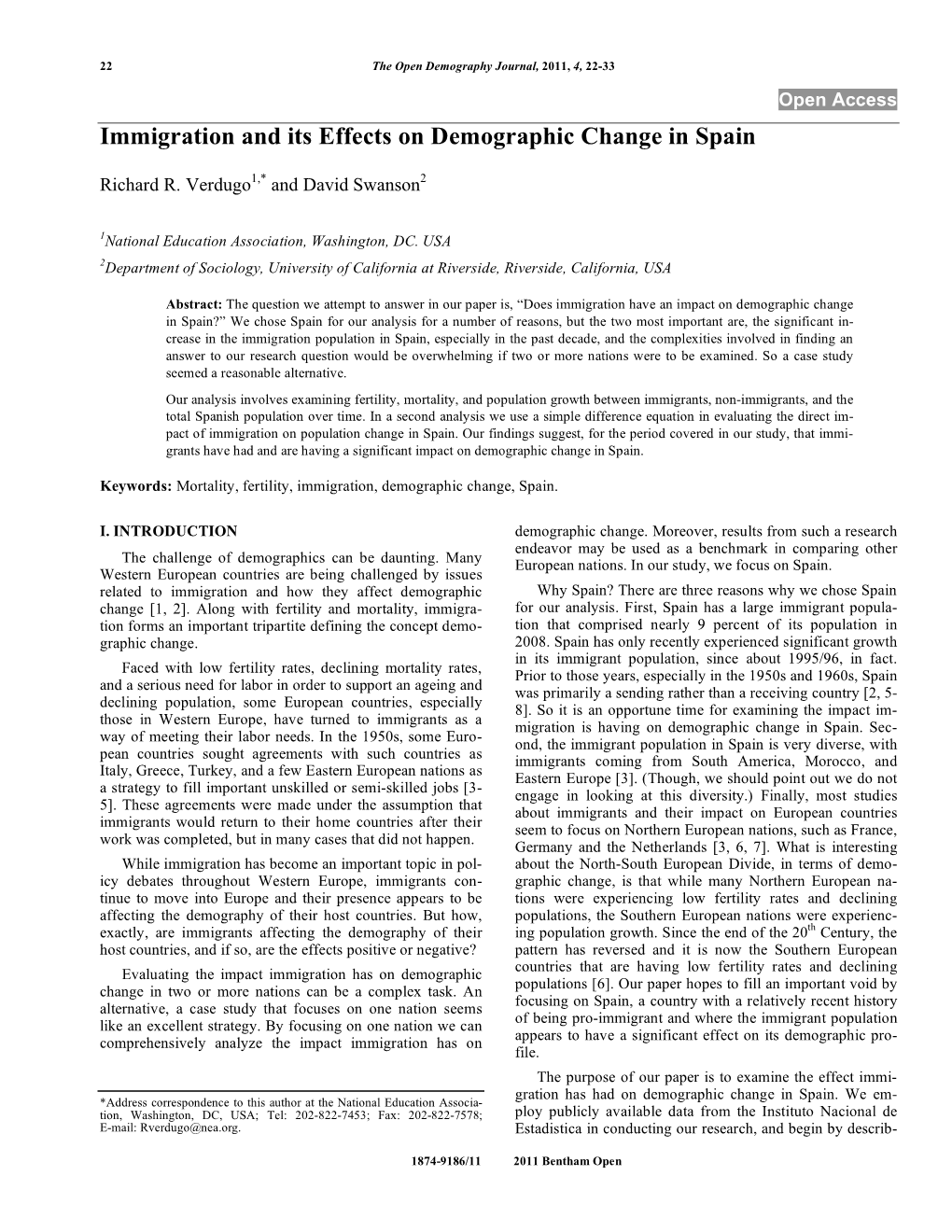 Immigration and Its Effects on Demographic Change in Spain