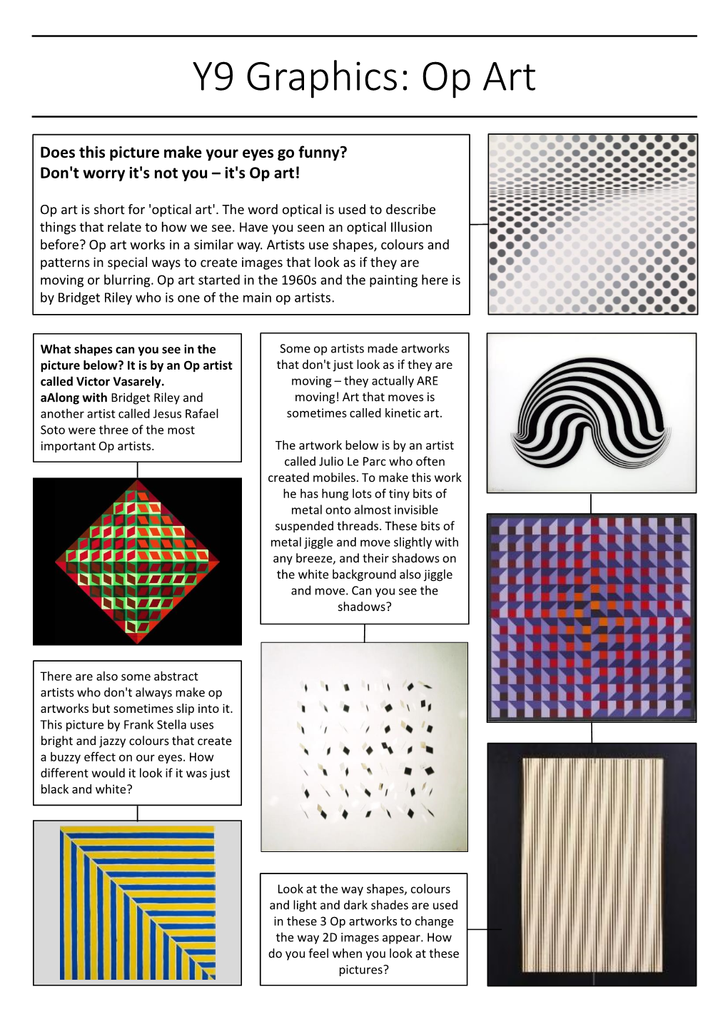 Y9 Graphics: Op Art