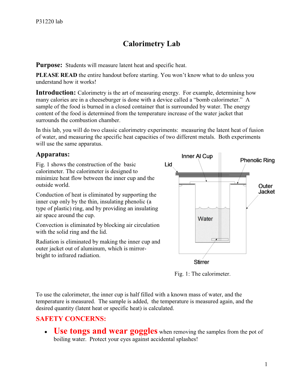 Calorimetry Lab