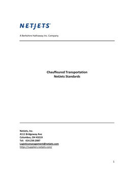 Chauffeured Transportation Netjets Standards