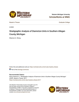 Stratigraphic Analysis of Diamicton Units in Southern Allegan County, Michigan