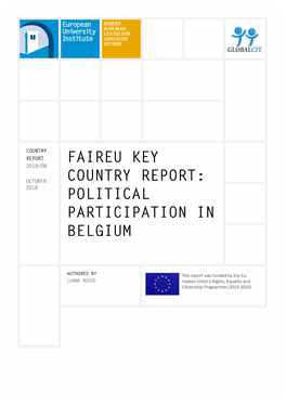 FAIREU Key Country Report: Electoral Participation in Belgium RSCAS/GLOBALCIT-PP 2018/08 October 2018