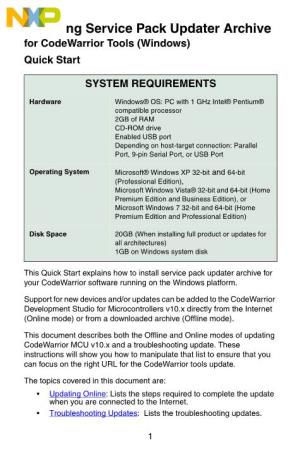 CW MCU V10.X Service Pack Updater