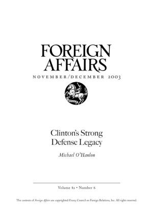 Clinton's Strong Defense Legacy
