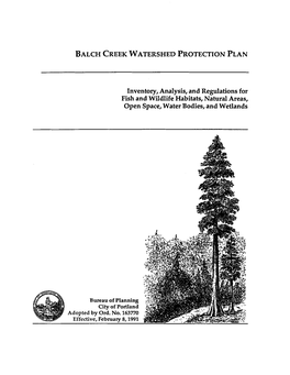 Balch Creek Watershed Protection Plan