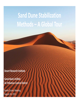 Sand Dune Stabilization Methods Methods