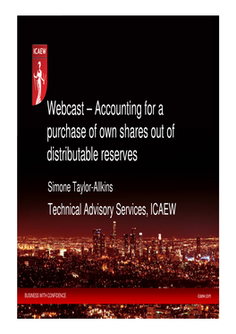 Webcast – Accounting for a Purchase of Own Shares out of Distributable Reserves