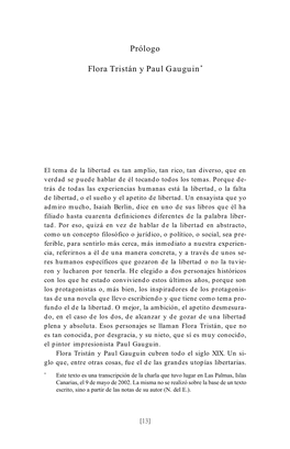 Prólogo Flora Tristán Y Paul Gauguin*