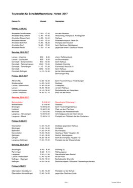 Problemstoffsammlung Endgültiger Fahrplan 2017