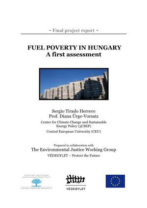 FUEL POVERTY in HUNGARY a First Assessment