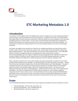ETC Marketing Metadata 1.0