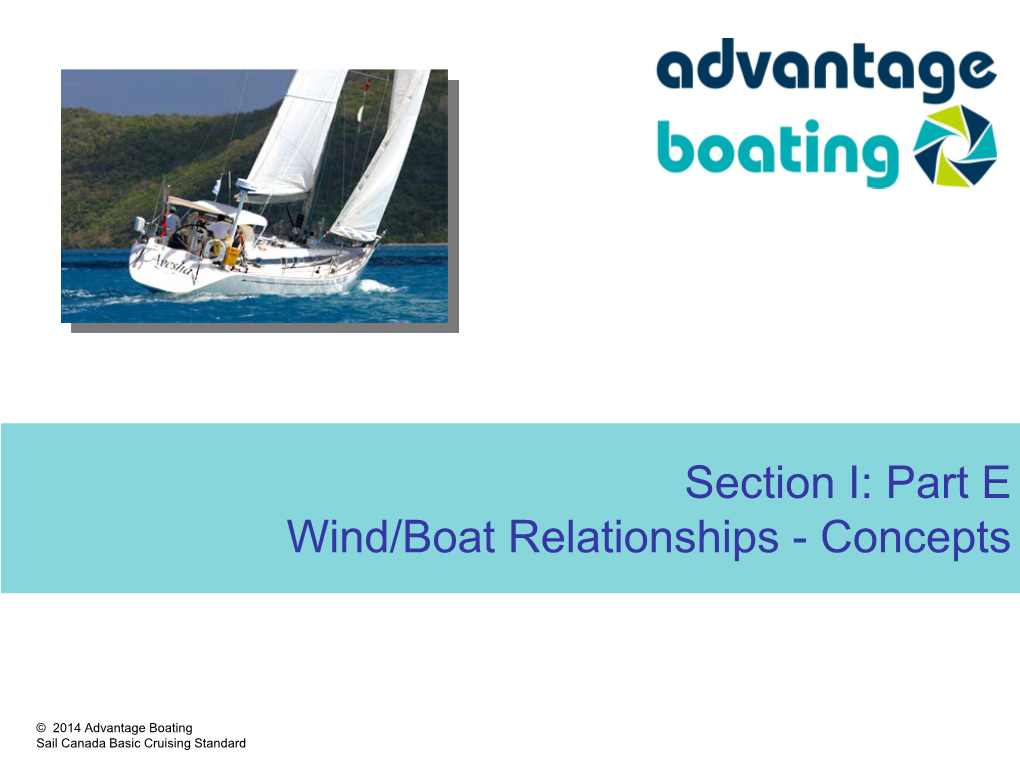 Section I: Part E Wind/Boat Relationships - Concepts