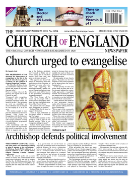 Archbishop Defends Political Involvement