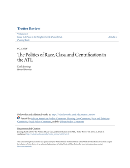 The Politics of Race, Class, and Gentrification in the ATL