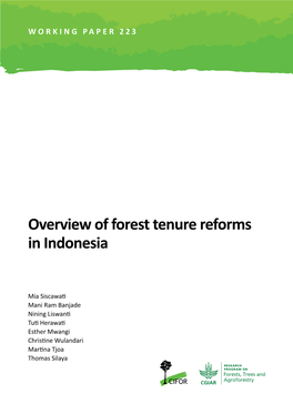 Overview of Forest Tenure Reforms in Indonesia