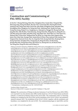 Construction and Commissioning of PAL-XFEL Facility