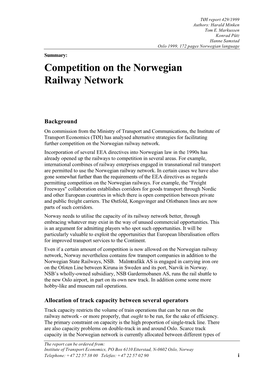Competition on the Norwegian Railway Network
