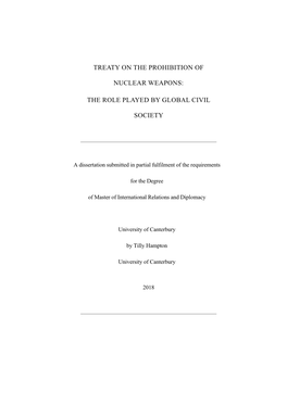 Treaty on the Prohibition of Nuclear Weapons: the Role