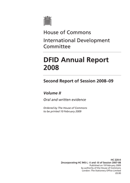 DFID Annual Report 2008