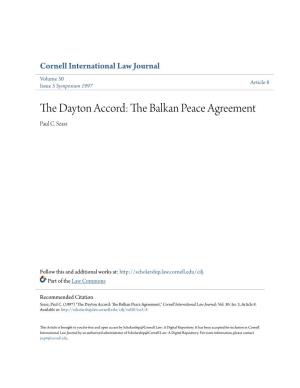 The Dayton Accord: the Balkan Peace Agreement