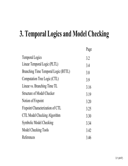 3. Temporal Logics and Model Checking