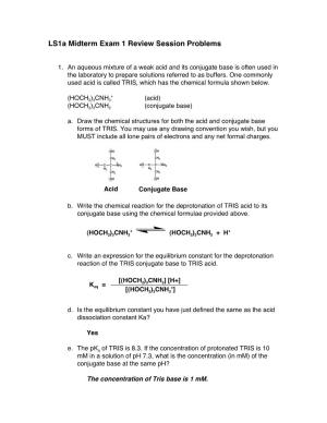 Ls1a Midterm Exam 1 Review Session Problems